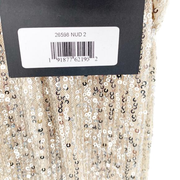 MAC DUGGAL Dress Size 2 Evening Gown Sequin NEW Cream V Neck Wrap - Picture 6 of 8